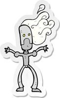 sticker of a cartoon robot vector