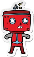 sticker of a cartoon robot vector