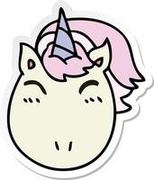 sticker of a quirky hand drawn cartoon unicorn vector