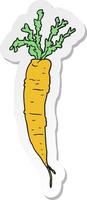 sticker of a cartoon carrot vector