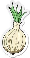 sticker of a cartoon onion vector