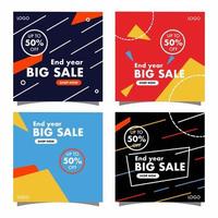 colorful year end big sale collection vector illustration