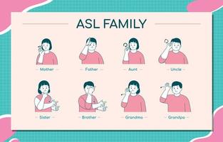 American Sign Language Family vector