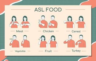 American Sign Language Food vector