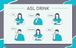 American Sign Language Drink vector