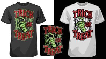 Trick or treat Halloween Scary zombie T-shirt, Halloween Funny ghost shirt vector