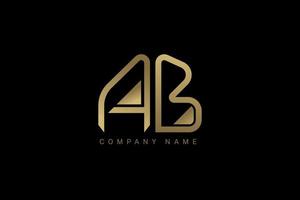 ab alfabeto logo color dorado decente limpio vector