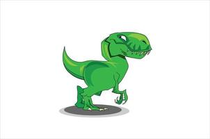 Green dino vector illustration on white background