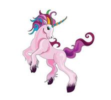 Cute Vector Unicorn Vector Cartoon on white background