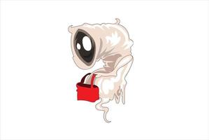 ghost with shopping bag vector