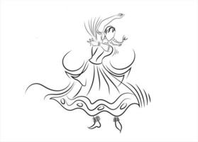 bharathanatyam bailarín dibujo ilustración vectorial vector