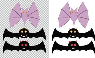 Halloween Black Bat cartoon silhouette Vampire Vector design illustration