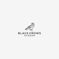 Bird crows vector line art