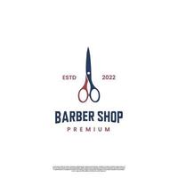 simple barber shop logo design on isolated background vector