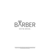 barber word, with scissors icon as letter A vector