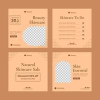 Skincare beauty social media post template vector