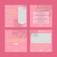 Beauty and spa social media post template vector