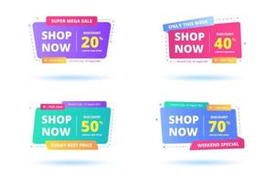 Discount banners sale set collection vector