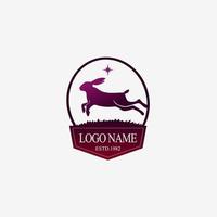 rabbit. jump animal. rabbit silhouette logo. luxury rabbit Label. rabbit silhouette logo for business. rabbit logo. vector