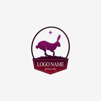 rabbit silhouette logo. rabbit silhouette logo for business. rabbit logo. rabbit. jump animal. luxury rabbit Label. vector