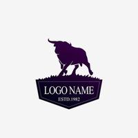 Bull logo badge emblem sign isolated. bull. bull logo. luxury bull logo. vector