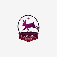 Luxury rabbit Label. rabbit silhouette logo for business. rabbit logo. rabbit. jump animal. rabbit silhouette logo. vector