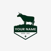 cow logo design. logo template for farm. milk. farm logo. vector