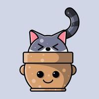 gato en un vaso vector