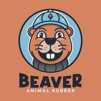 CUTE BEAVER MASCOT LOGO vector