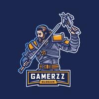 logotipo de esport de hombre de barba vector