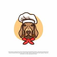 logotipo del perro cocinero vector