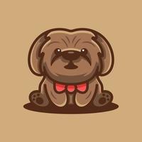 cute poodle dog logo vector
