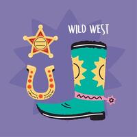 wild west sheriff doodle vector