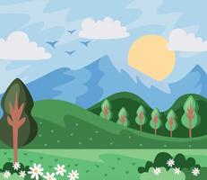 meadow day landscape nature vector