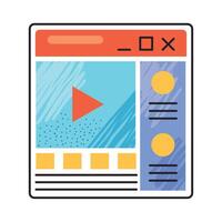 webpage with media player vector