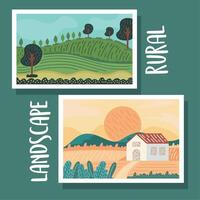 two rural landscapes vector