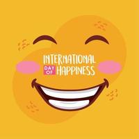 cartel de letras del día internacional de la felicidad vector