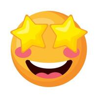 cara emoji con estrellas vector