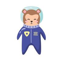 cute astronaut monkey vector