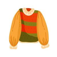 Warm sweater in cartoon style. Vector isolated illustration on a white background.