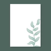 Simple rustic frame with leafy branch vector