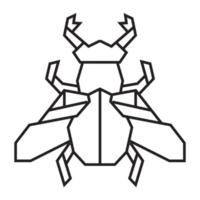 Käfer-Origami-Illustrationsdesign. Strichzeichnungen geometrisch für Symbol, Logo, Designelement usw png