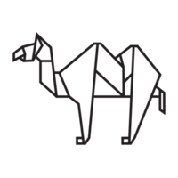 camel origami illustration design. line art geometric for icon, logo, design element, etc png