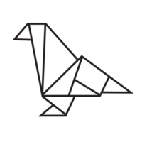 conception d'illustration d'origami de pigeon. dessin au trait géométrique pour icône, logo, élément de conception, etc. png