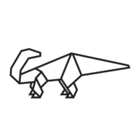 Dinosaurier-Origami-Illustrationsdesign. Strichzeichnungen geometrisch für Symbol, Logo, Designelement usw png