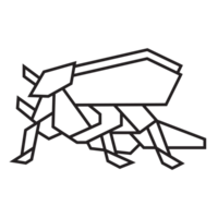 conception d'illustration d'origami de sauterelle. dessin au trait géométrique pour icône, logo, élément de conception, etc. png