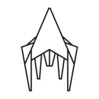 rocket origami illustration design. line art geometric for icon, logo, design element, etc png