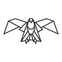 bat origami illustration design. line art geometric for icon, logo, design element, etc png