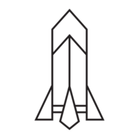 conception d'illustration d'origami de fusée. dessin au trait géométrique pour icône, logo, élément de conception, etc. png