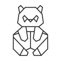 conception d'illustration d'origami de panda. dessin au trait géométrique pour icône, logo, élément de conception, etc. png